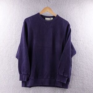 Vintage‎ Reebok Golf Mens L Blue Textured Knit Sweatshirt Pullover Long Sleeve